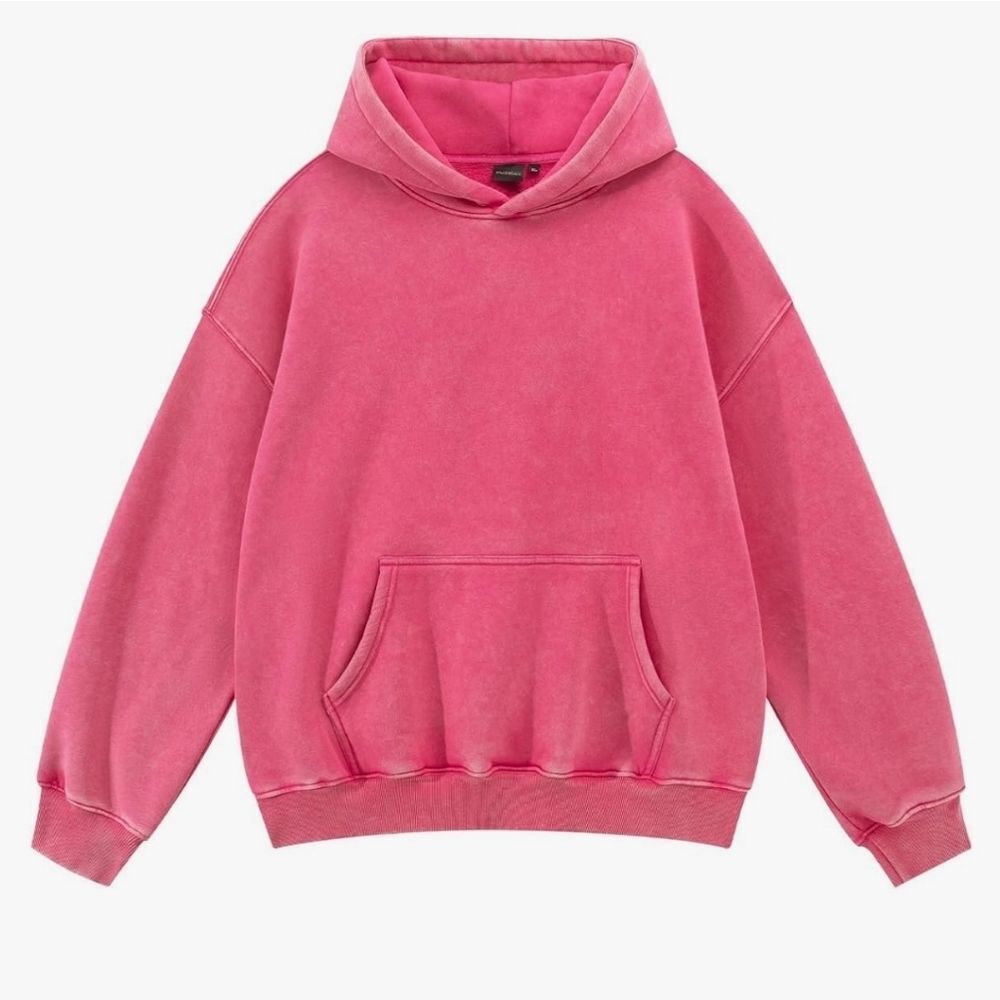 ☔️🩵NWT Hot Pink Heavyweight Oversized Fleece Hoodie Men's Medium
